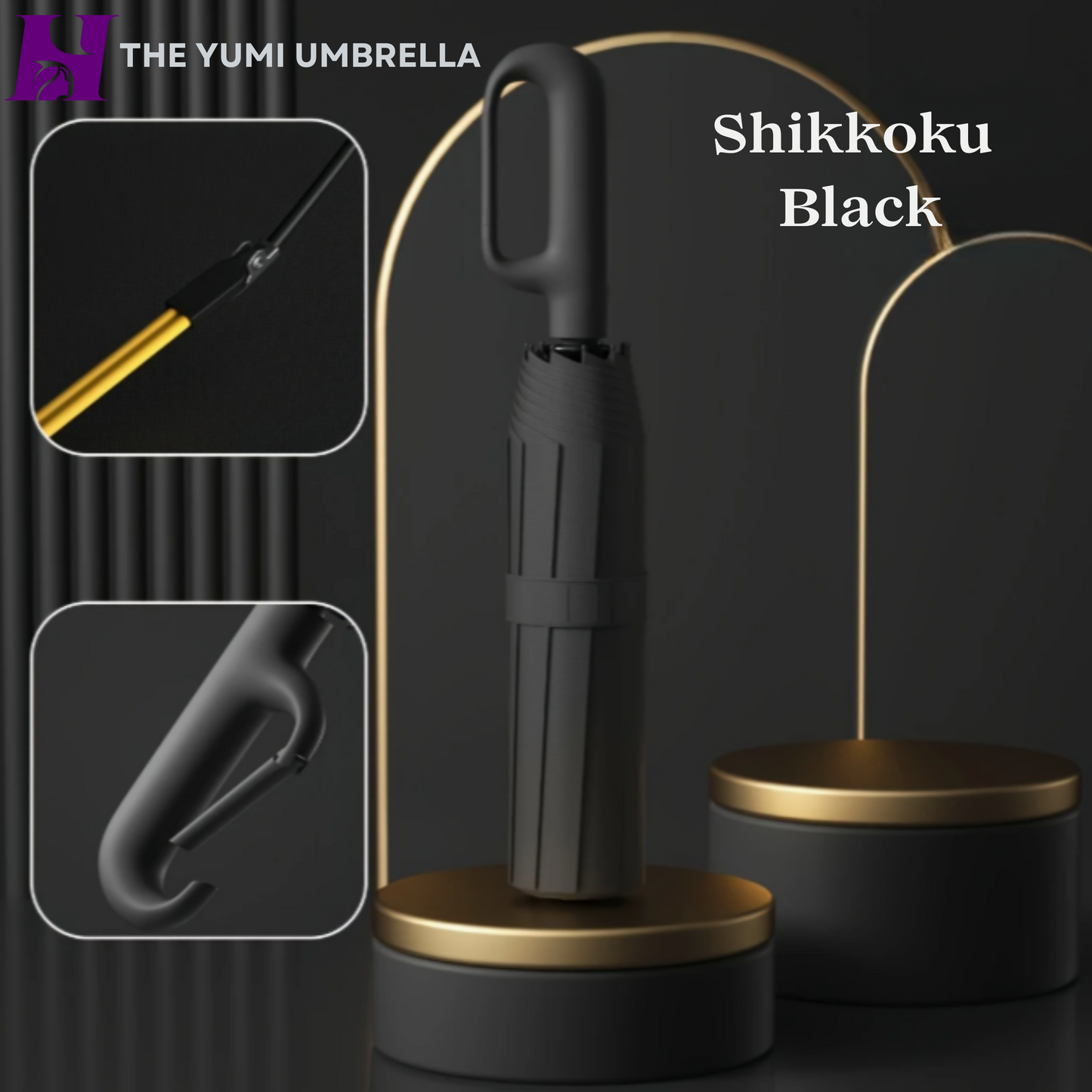 The Yumi Umbrella- Shikkoku Black