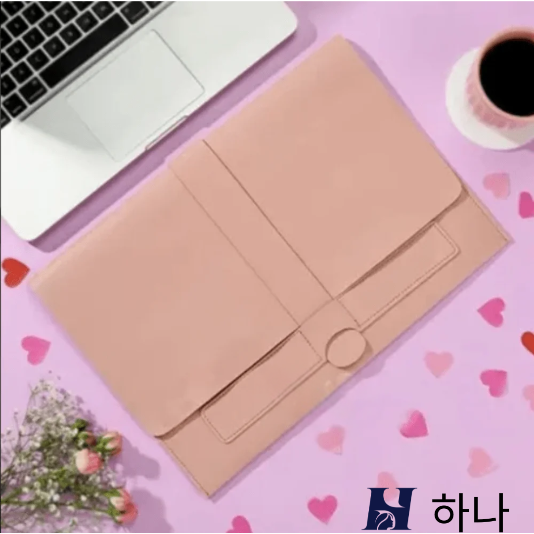 The Hana (하나) Vegan Leather Laptop Organiser (Blossom Dusk)