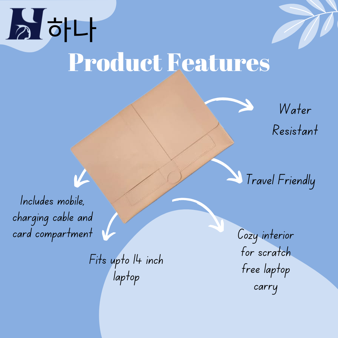 The Hana (하나) Vegan Leather Laptop Organiser (Crimson Clay)