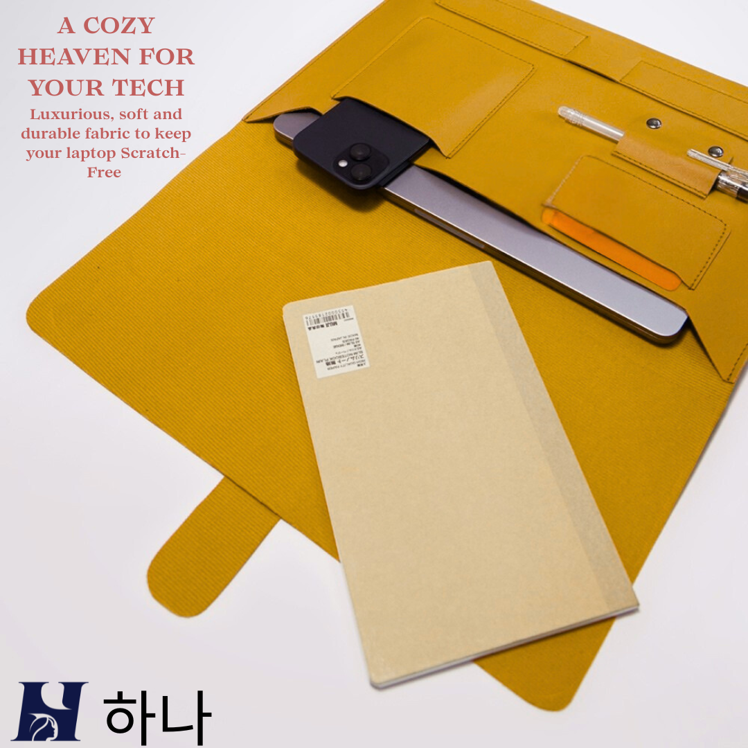 The Hana (하나) Vegan Leather Laptop Organiser (Crimson Clay)