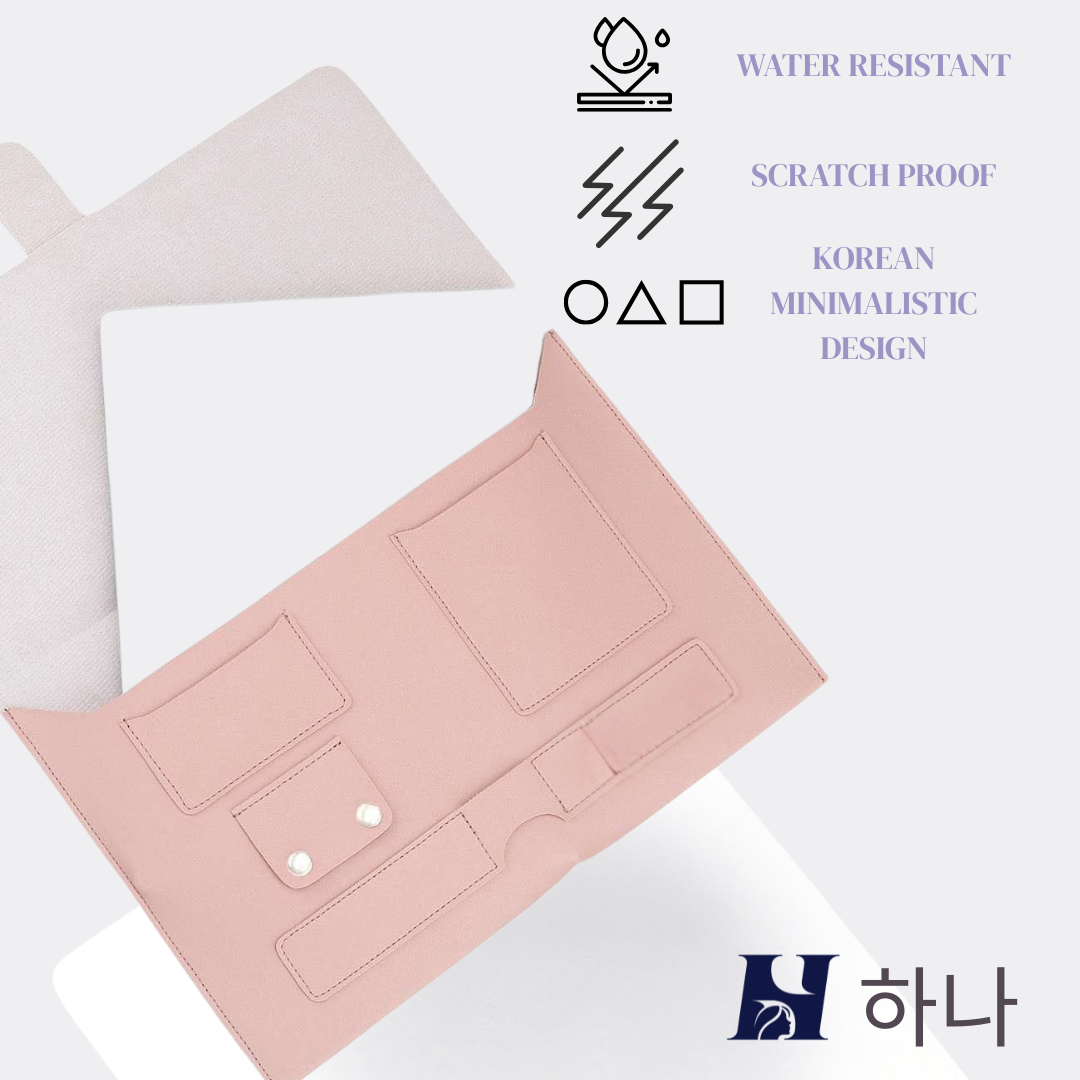 The Hana (하나) Vegan Leather Laptop Organiser (Crimson Clay)