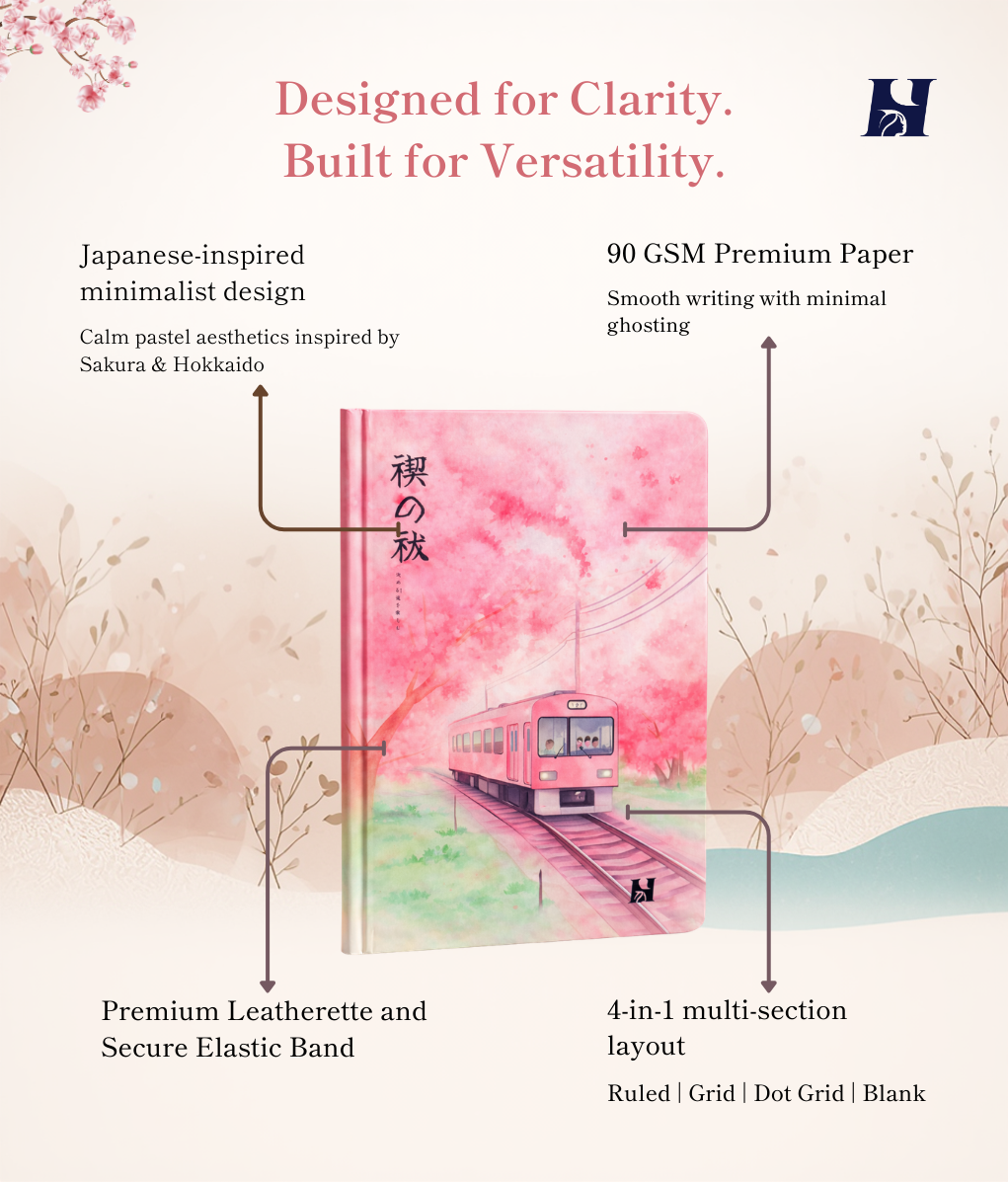 Kirei Japanese Minimalist Diary & Journal (Sakura Pink)