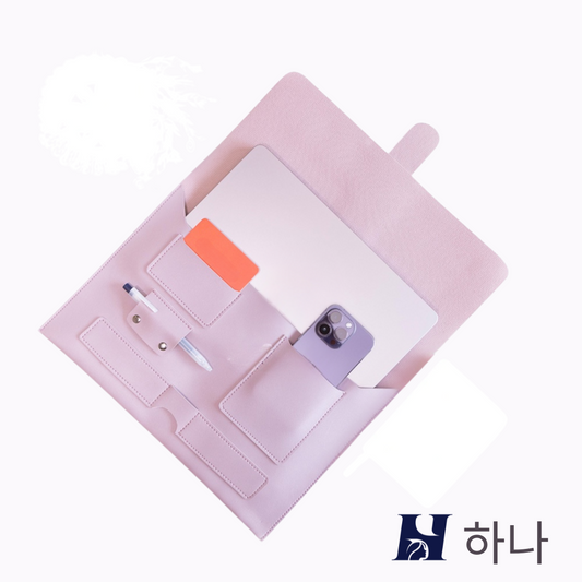 The Hana (하나) Vegan Leather Laptop Organiser (Lilac Haze)